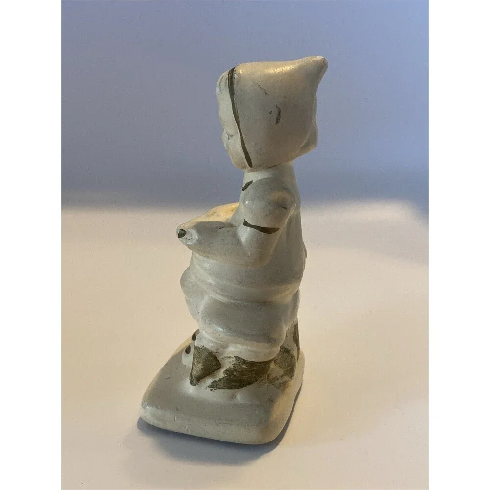 Vintage Chalkware Figurine Girl Reading Sitting on Bench Coventry Ware 3187